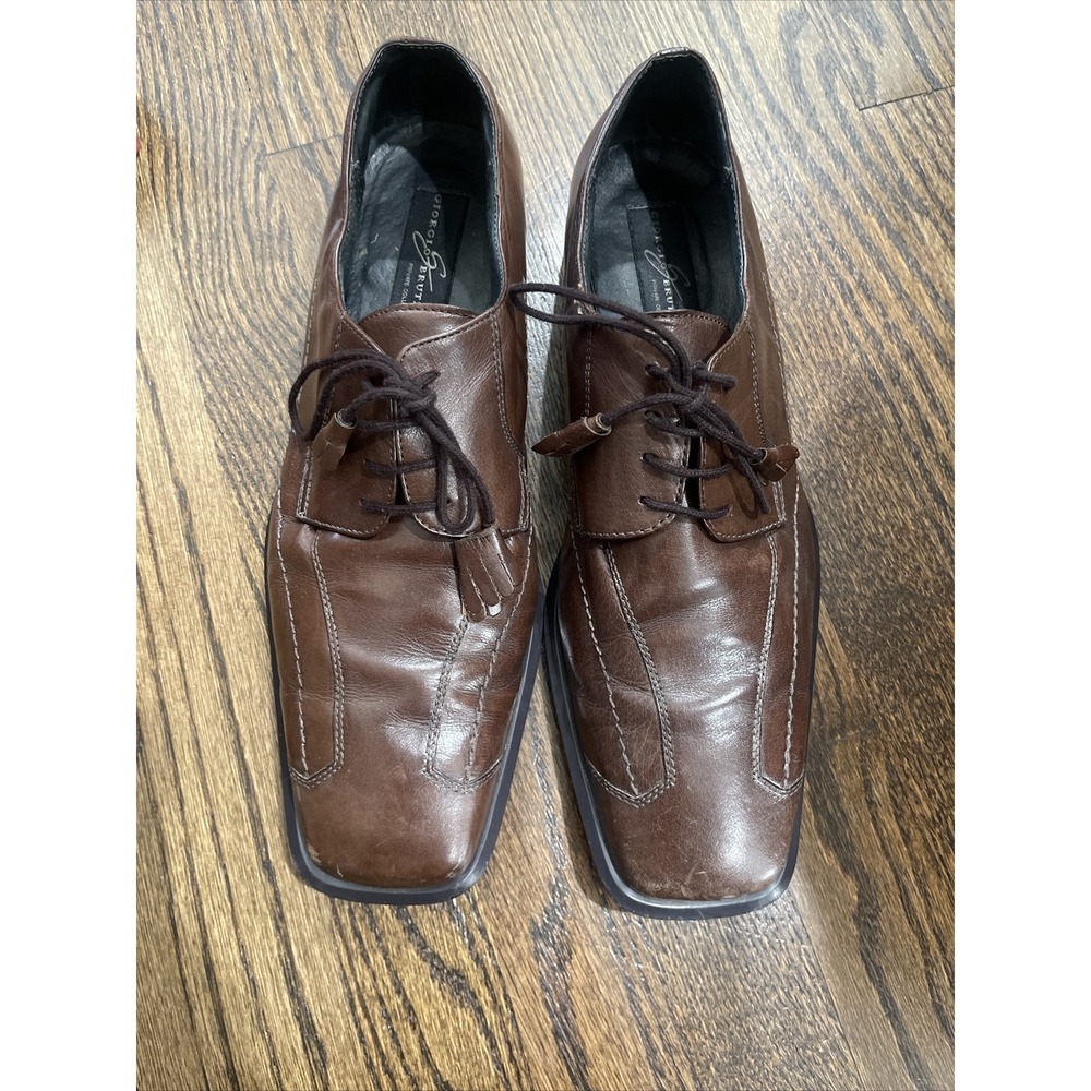 Giorgio Brutini Mens Shoes‎ 12 Leather Brown Lace Up Dress Shoes